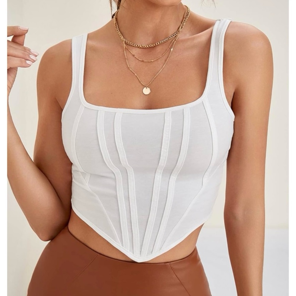 White Corset-Style Women's Top
